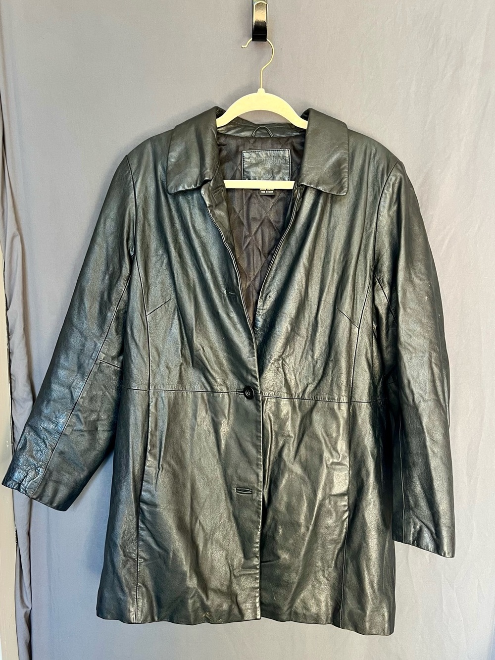 Kathy Ireland Black Leather Jacket Sz M